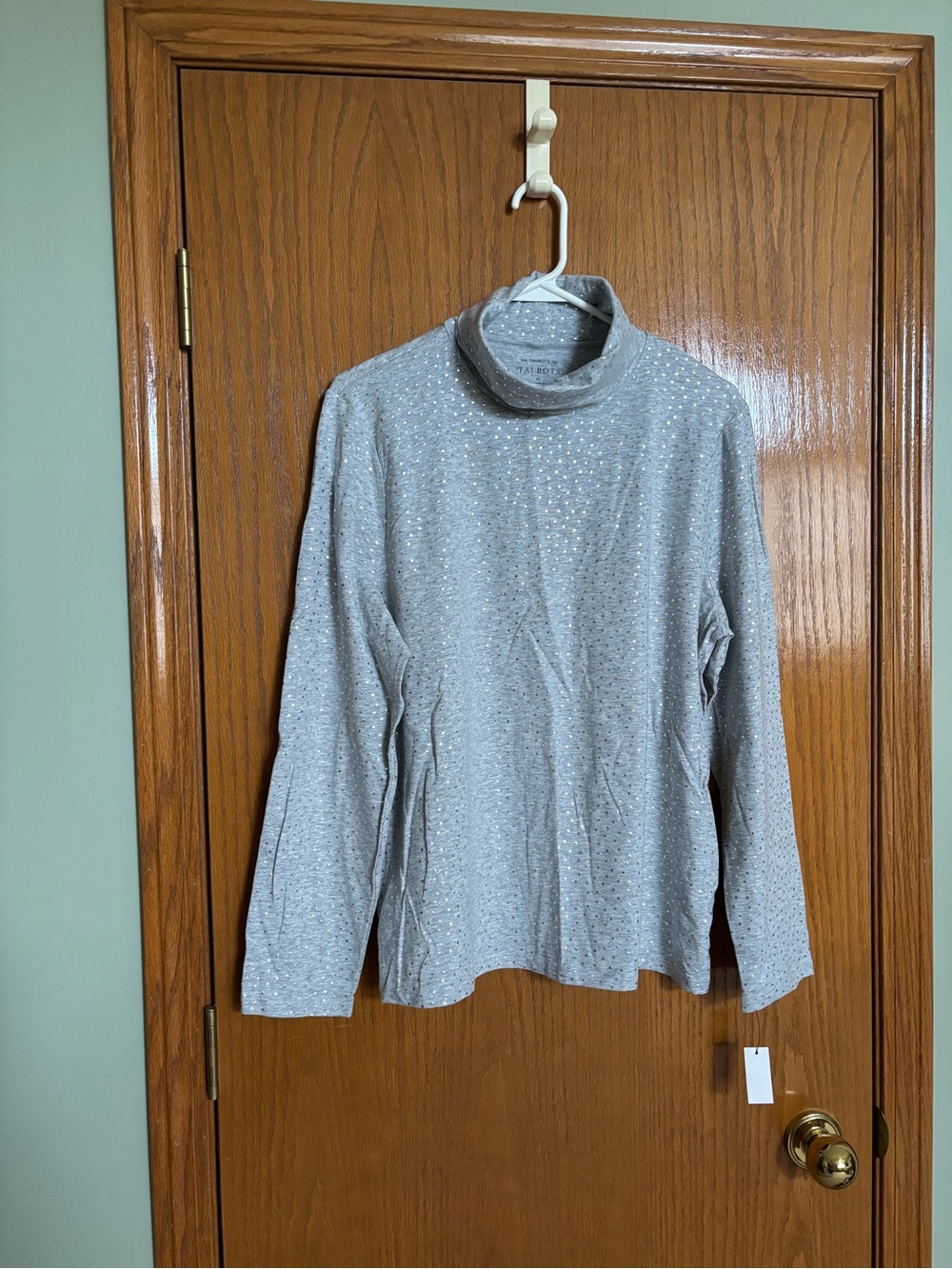 Talbots Light Gray Sparkle Turtleneck Sweater